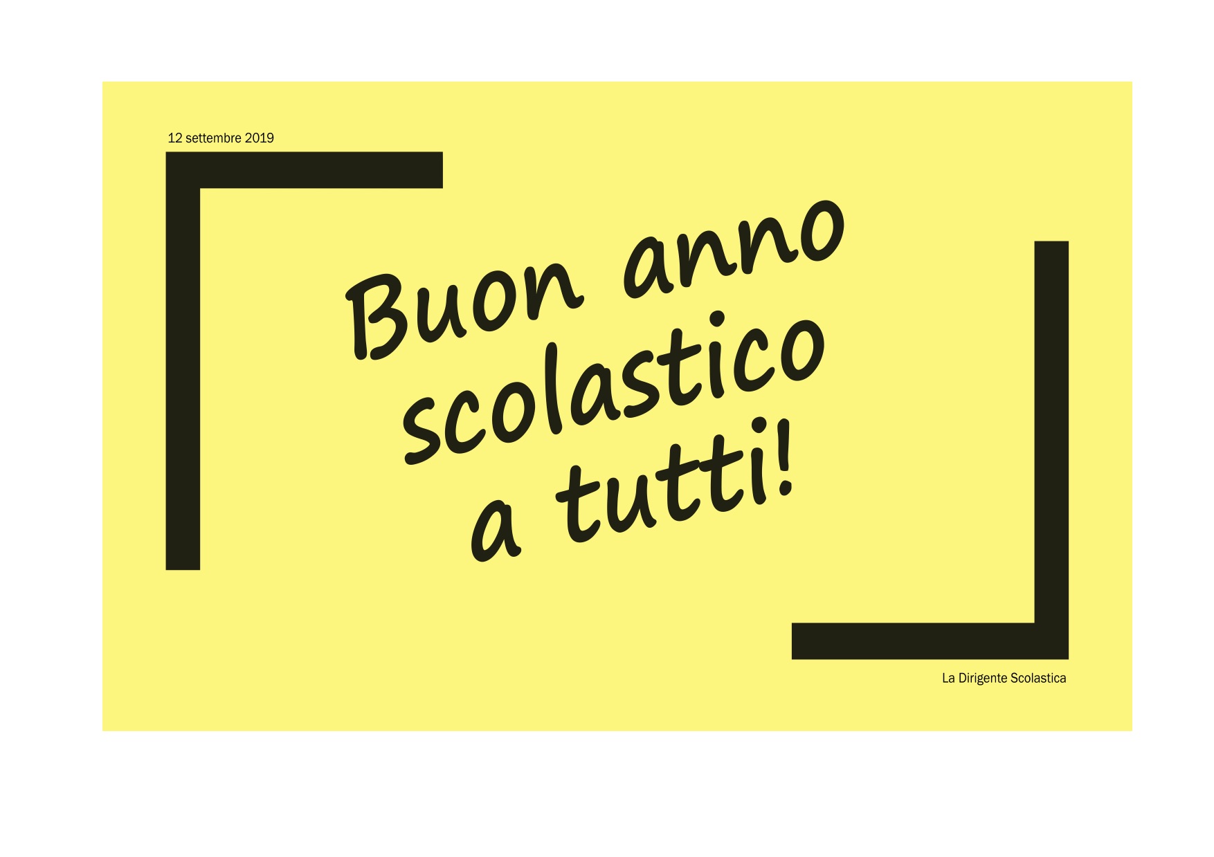 Saluto di inizio anno scolastico 2019-20