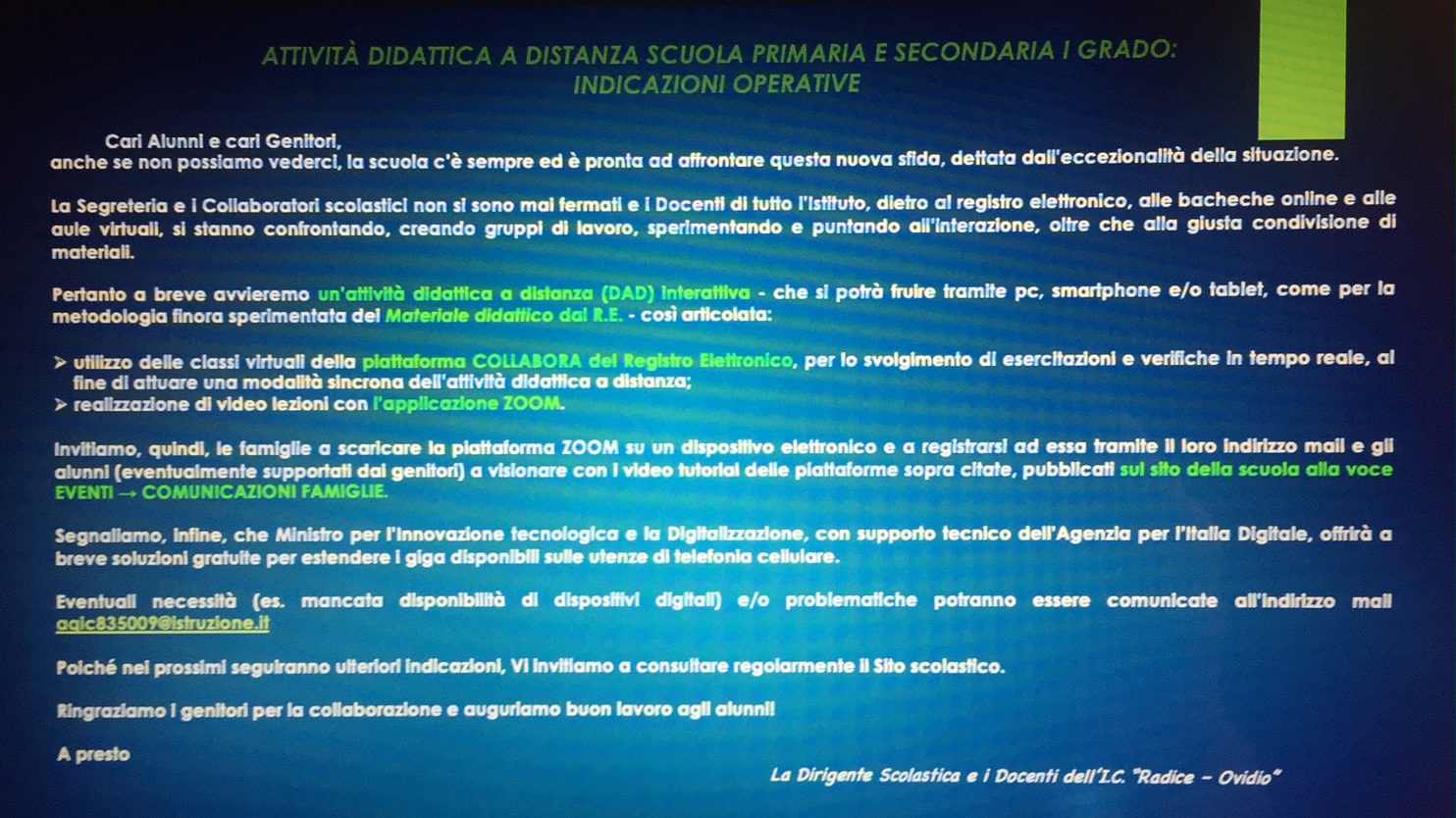DIDATTICA A DISTANZA-INFORMATIVA
