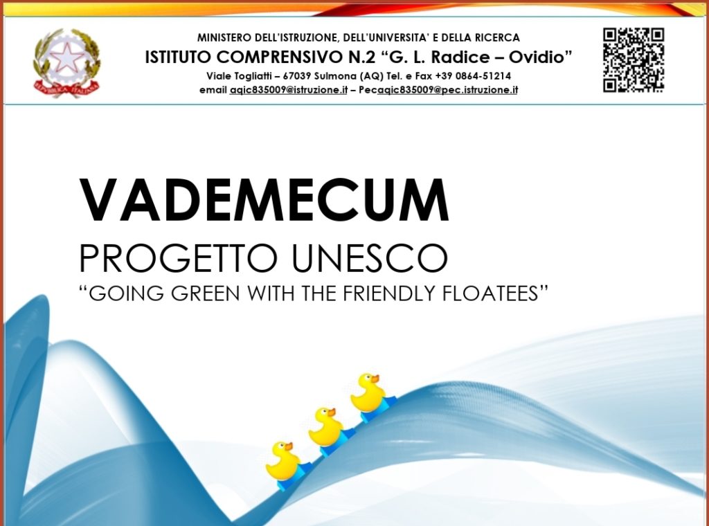 VADEMECUM PROGETTO UNESCO “Going green with the friendly floatees”