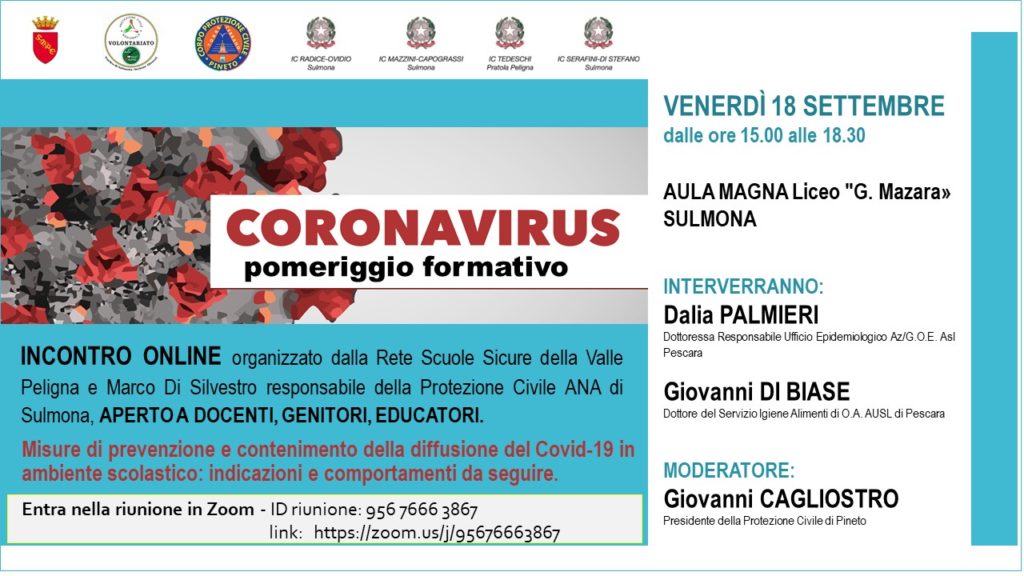 CORONAVIRUS -POMERIGGIO FORMATIVO