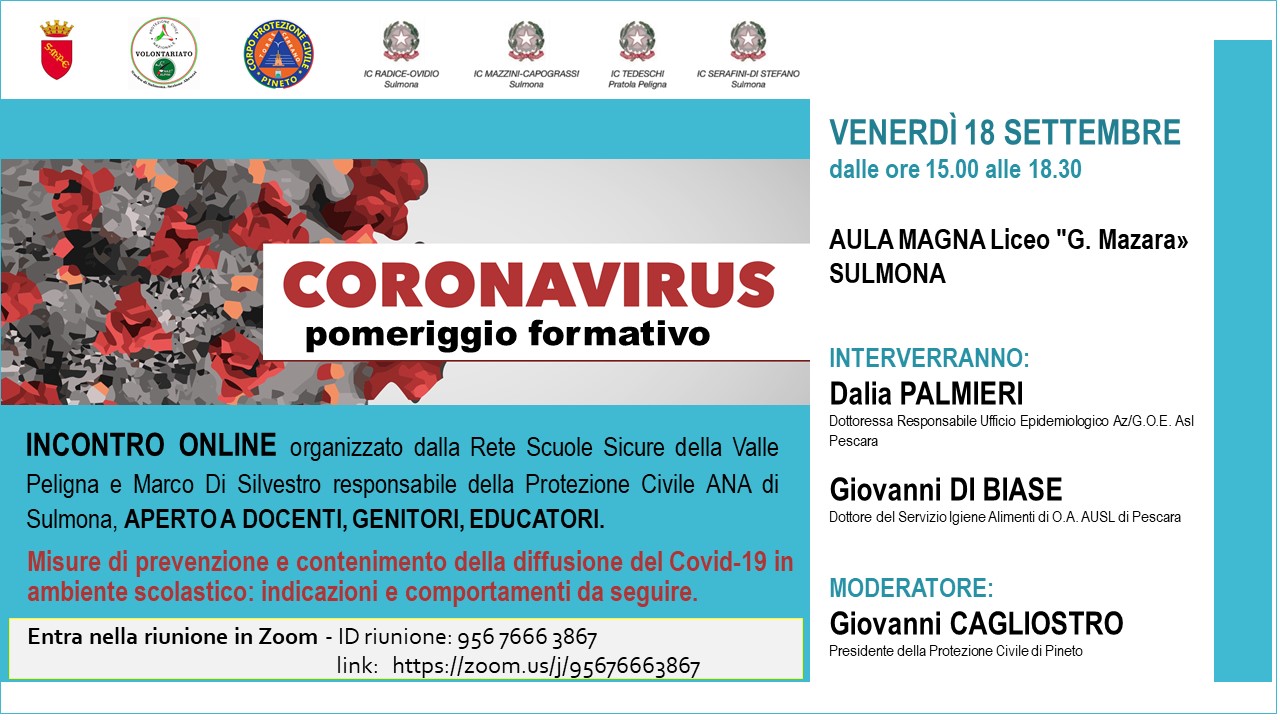 CORONAVIRUS -POMERIGGIO FORMATIVO