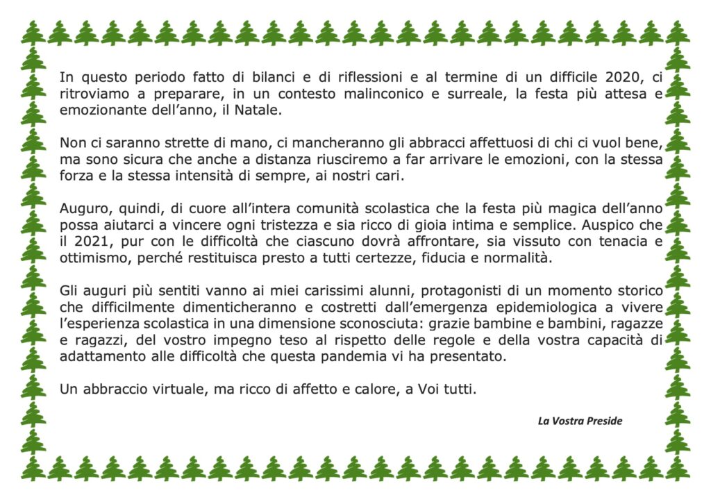 Auguri di buon Natale 2020 e felice 2021!