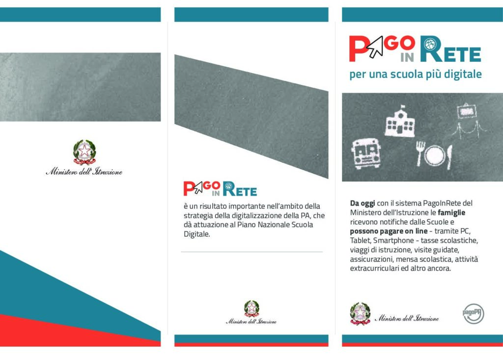 Attivazione del servizio MIUR Pago In Rete per i pagamenti telematici delle famiglie verso l’Istituto Scolastico.