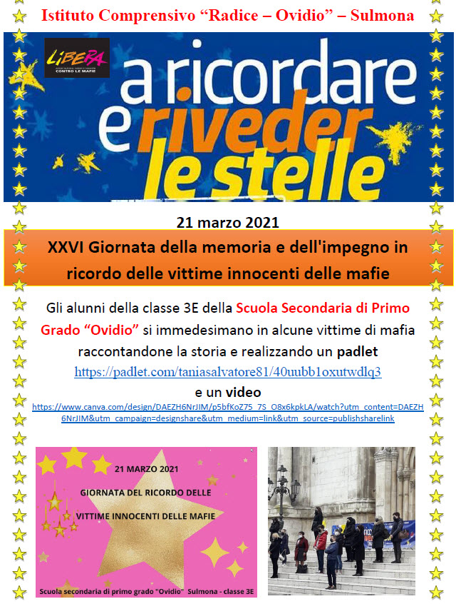 XXVI Giornata della memoria e dell’impegno in ricordo delle vittime innocenti delle mafie