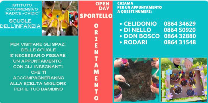 VIENI A CONOSCERE LE SCUOLE DELL’INFANZIA
