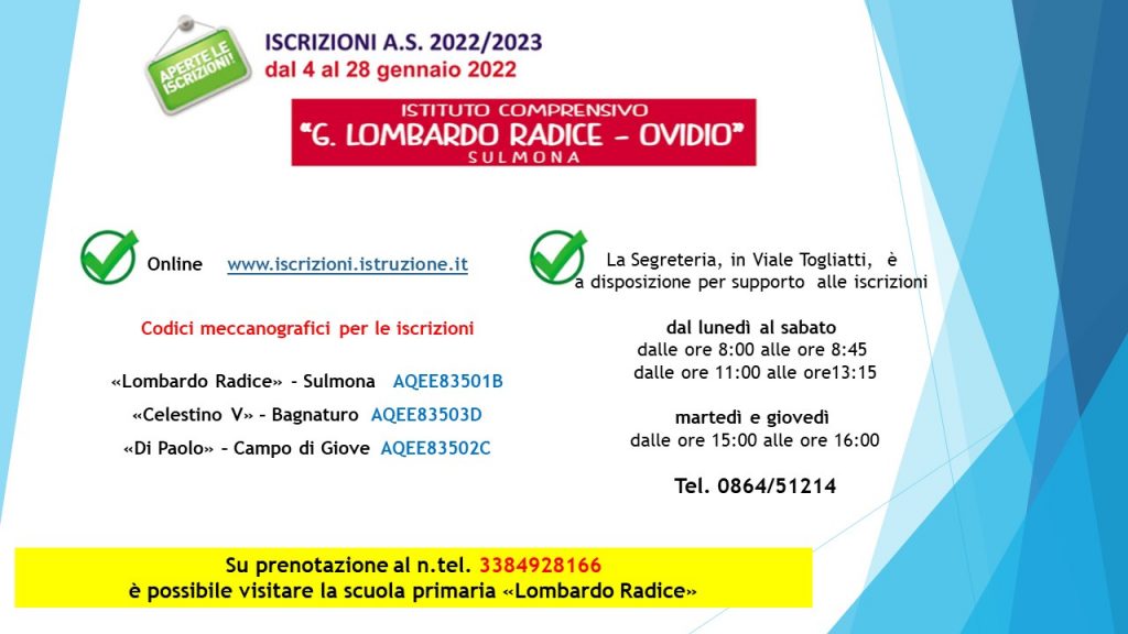 Iscrizione e visita alla scuola primaria “LOMBARDO RADICE”