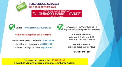 Iscrizione e visita alla scuola primaria “LOMBARDO RADICE”