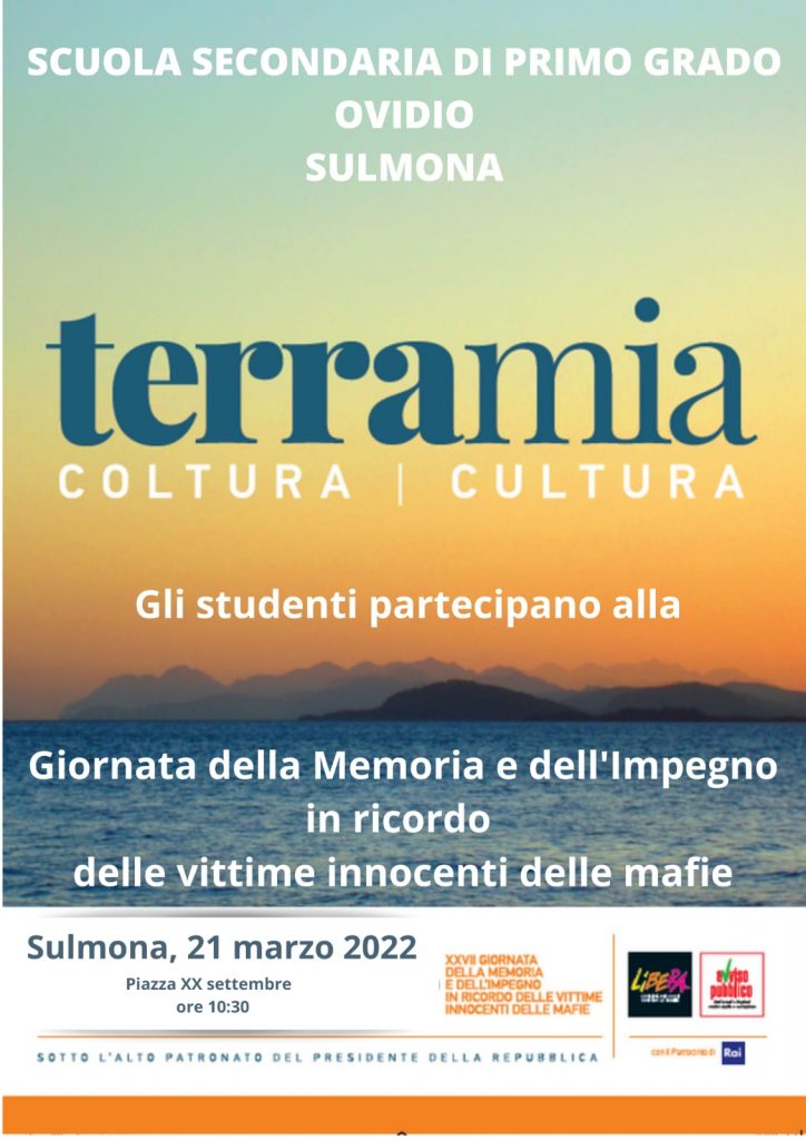 21 marzo-Giornata della Memoria e dell’Impegno in ricordo delle vittime di mafia