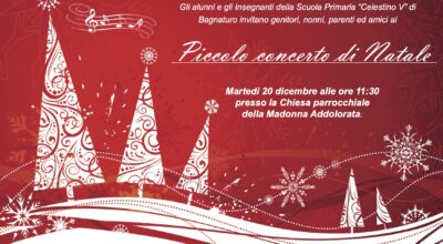 Scuola Primaria di Bagnaturo-Invito al “Piccolo Concerto di Natale”