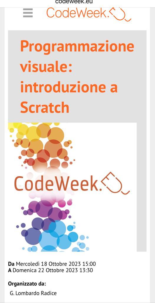 CodeWeek 2023-Settimana del Coding