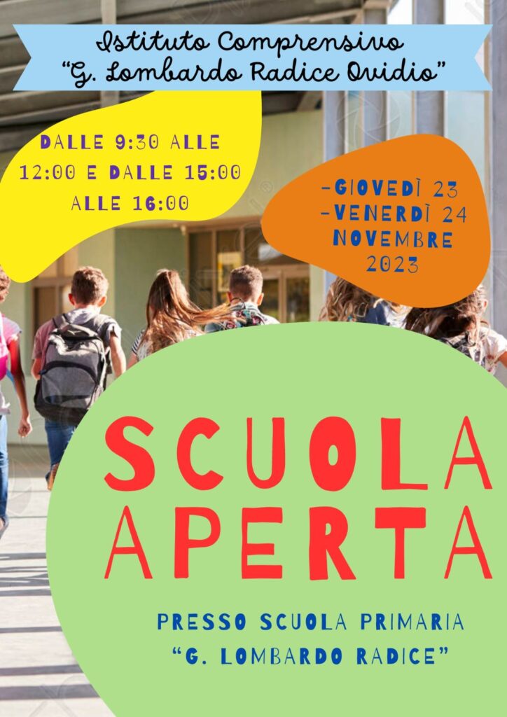 Scuola primaria “Lombardo Radice”  invita le famiglie alla partecipazione di  “ SCUOLA APERTA”